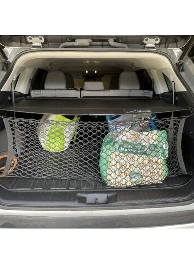 Black Heavy Duty Cargo Net with Hooks Adjustable Elastic Trunk Organizer for SUV Car Truck - Image 3