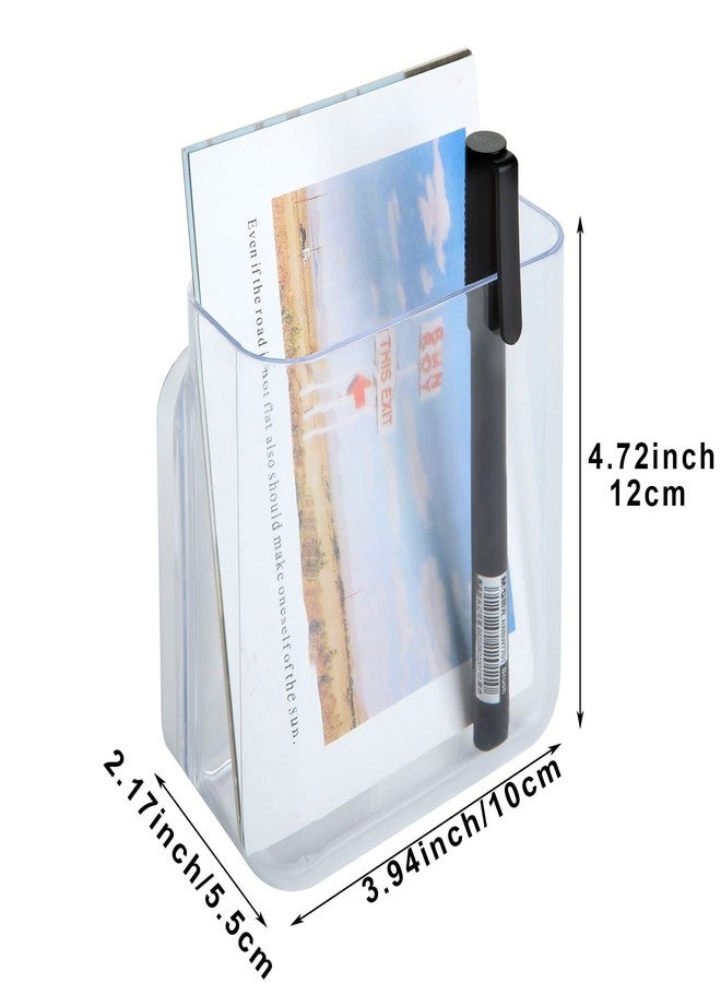 DAJAVE 6 Pack Plastic Wall Folders, Clear Single Pocket Wall File Folders, Hanging Wall File Organizer for Office, Home, Bathroom, 4.7x 3.9x 2 Inch - Image 2