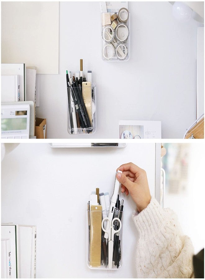 DAJAVE 6 Pack Plastic Wall Folders, Clear Single Pocket Wall File Folders, Hanging Wall File Organizer for Office, Home, Bathroom, 4.7x 3.9x 2 Inch - Image 5