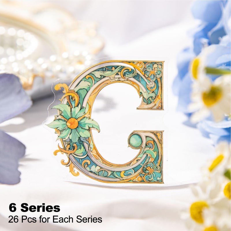 AuriicLeaf Baroque Alphabet Scrapbook Stickers Set, 156PCS Letters Ephemera for Scrapbooking, Junk Journaling, Crafting, DIY Projects, Diaries, and Art Supplies - Image 3