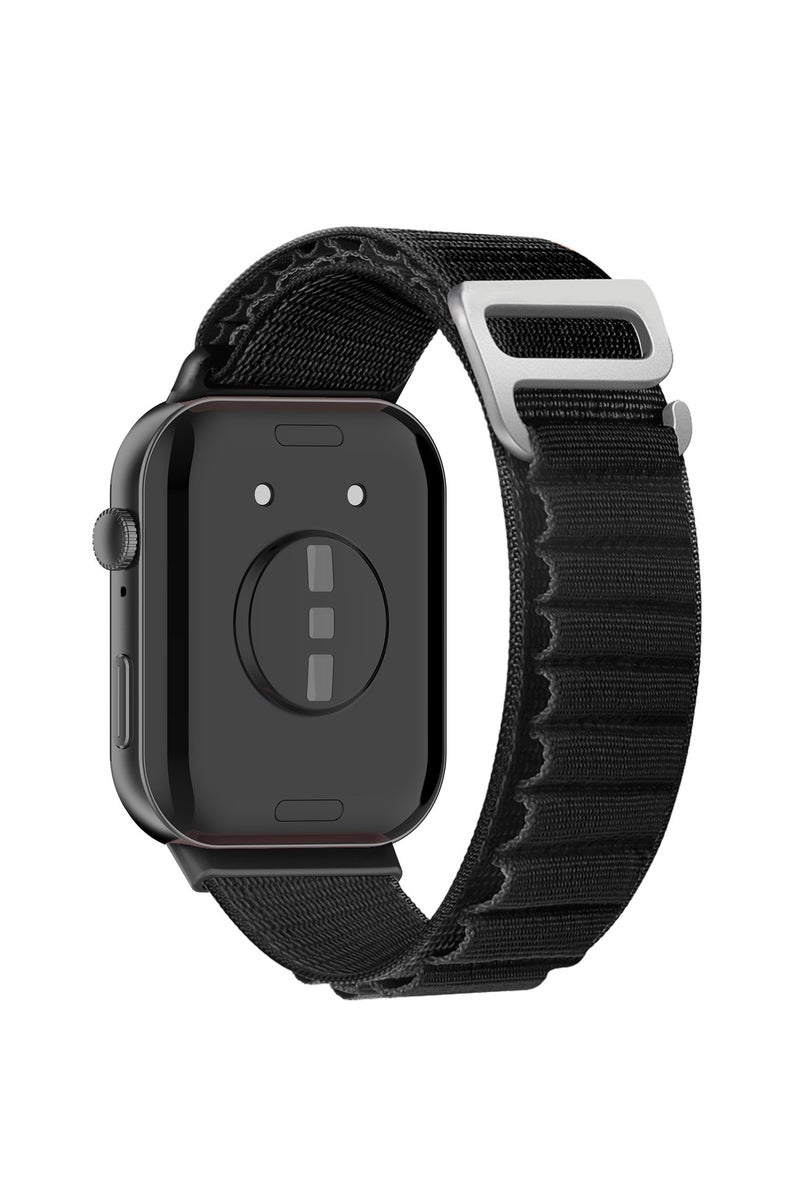 Strap for Huawei Watch Fit 4/Fit 4 Pro/ Fit 3 Alpine Rylon Loop Quick Release Breathable Nylon Band,Black - Image 2