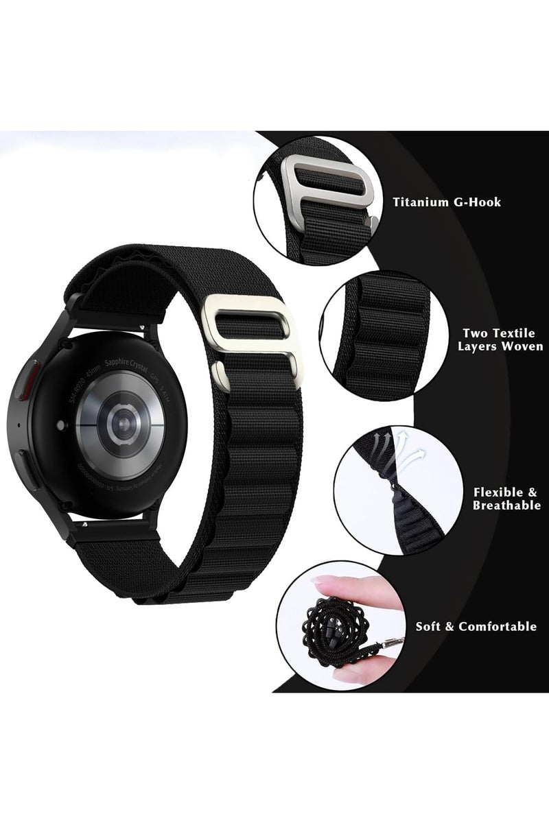 Strap for Huawei Watch Fit 4/Fit 4 Pro/ Fit 3 Alpine Rylon Loop Quick Release Breathable Nylon Band,Black - Image 3