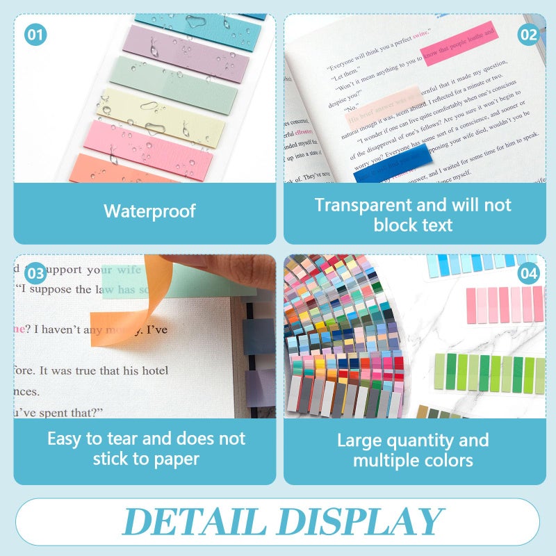 ReliThick 8000 Pcs Writable Sticky Tabs, 40 Colors Book Notes for Annotating Books, Self-Adhesive Index Tabs for Bible, Planner, Notebook, School & Office Supplies - Image 3