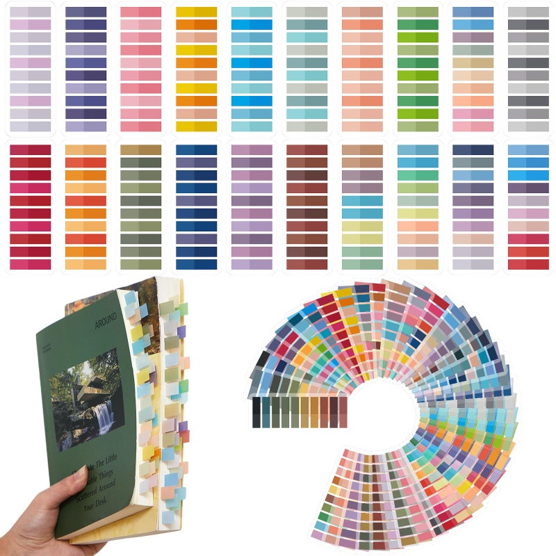 ReliThick 8000 Pcs Writable Sticky Tabs, 40 Colors Book Notes for Annotating Books, Self-Adhesive Index Tabs for Bible, Planner, Notebook, School & Office Supplies - Image 1