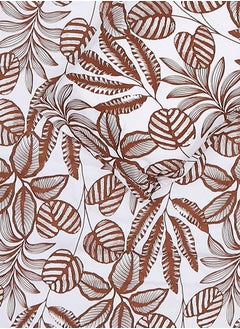 Status Contract Spring Summer Collection-Cotton Rich Double Bedsheet with 2 Pillow Covers for Bed Room, Home, Hotel-120 GSM, Brown Leaves, 210 X 215 Cm  - Image 3