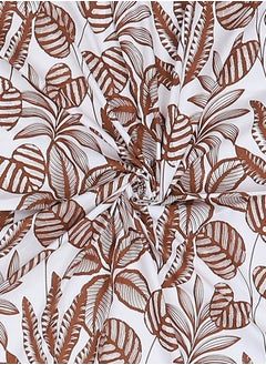 Status Contract Spring Summer Collection-Cotton Rich Double Bedsheet with 2 Pillow Covers for Bed Room, Home, Hotel-120 GSM, Brown Leaves, 210 X 215 Cm  - Image 5