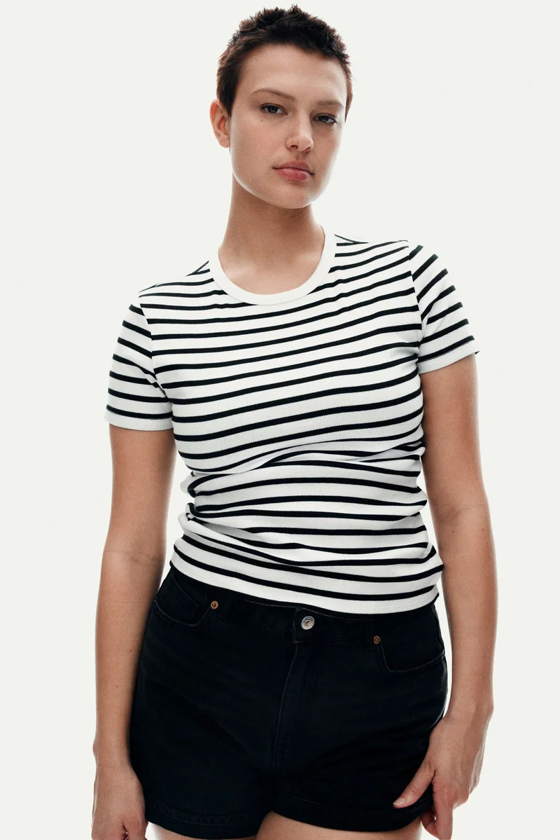 اتش اند ام Ribbed T-shirt