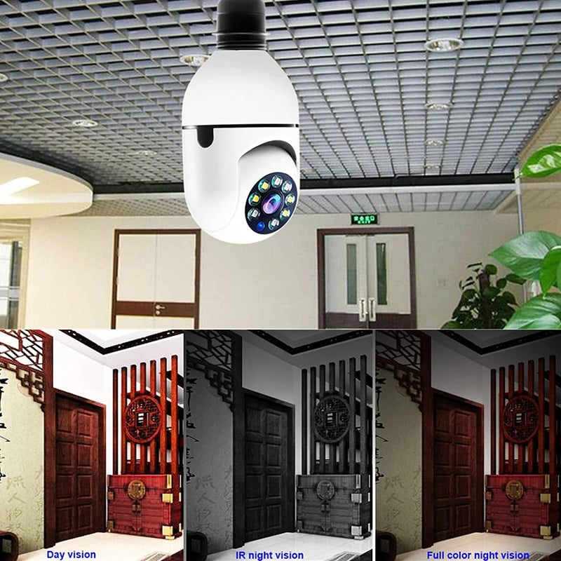 SIOVS WiFi Camera CCTV Camera 1080p Wireless PTZ Bulb Shape V380 Pro Indoor 360 Smart Home Security Camera Light Vision 24x7 Continuous Recording with Motion Sensor LED Lights Auto Tracking  - Image 2