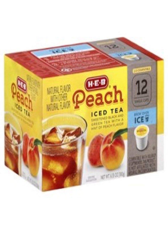 heb H.E.B Peach Iced Tea 12 Single Cups Compatible with Keurig K-cup Brewers Pack of 3 - Image 1