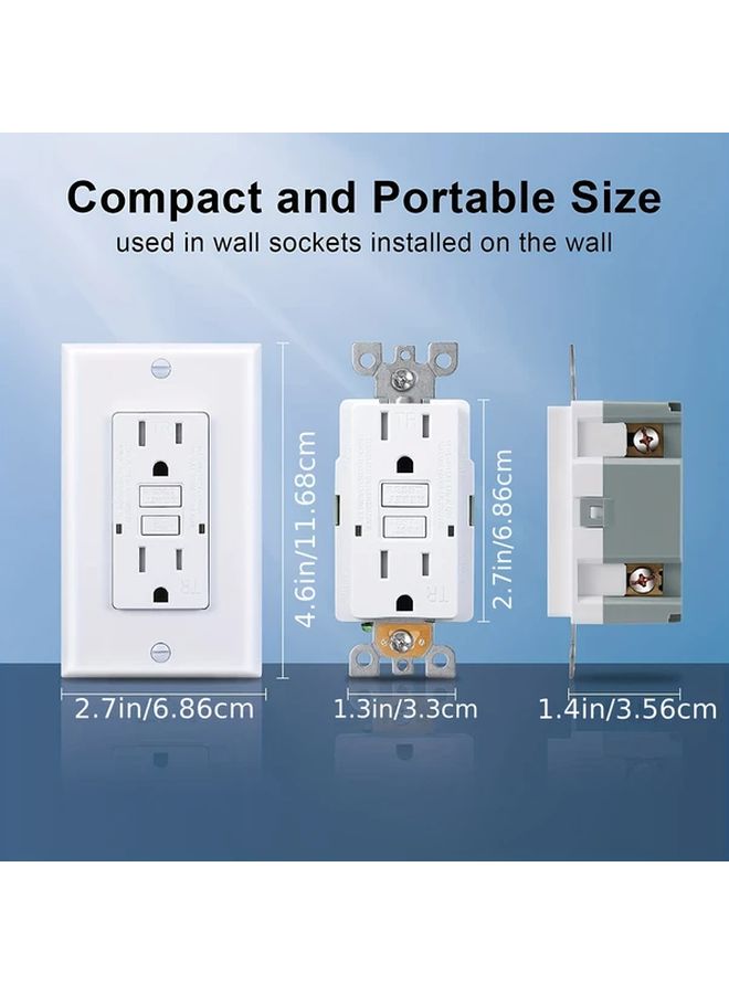 Self Test 15A GFCI Outlet White Duplex Receptacle with Wallplate - Image 5