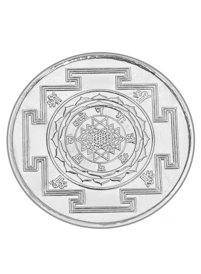 Pray Everyday Laxmi Ji Ganesh Ji Swastik Subh Labh Silver Plated Coin for Deepawali Pooja/Puja/Poojan (PACK OF 2 COINS-ONE WITH SRI SUKTAM AND ANOTHER IS WITH SRI YANTRA) - Image 3