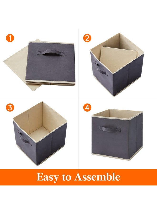 Lifewit Collapsible Storage Cubes 11 Inch Foldable Fabric Bins Multi-color Organizers Decorative Organizing Baskets for Shelves for Closet, Utility Room, Storage Room Set of 6 Grey - Image 4
