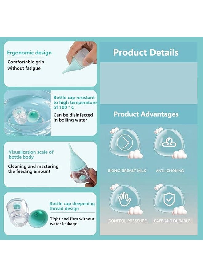 1 قطعة قطعة زجاجات القط للتمريض ، تصميم تغذية الجرو المضادة للاختناق ، مع 3 قطع من الحلمات السيليكون القابلة للاستبدال وإعادة الاستخدام ، لجراء القط الجديدة ، الجرو ، الأرانب ، الحيوانات الصغيرة (الأزرق) - Image 4