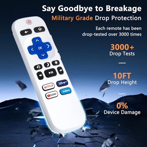 EWO'S (Pack of 2) Remote Control Only for TCL Onn Hisense Sharp Philips Westinghouse Insignia Element TLC Roku Smart TV Ruko Ruku Roko Remotes Replacement-1 Year Warranty - Image 3
