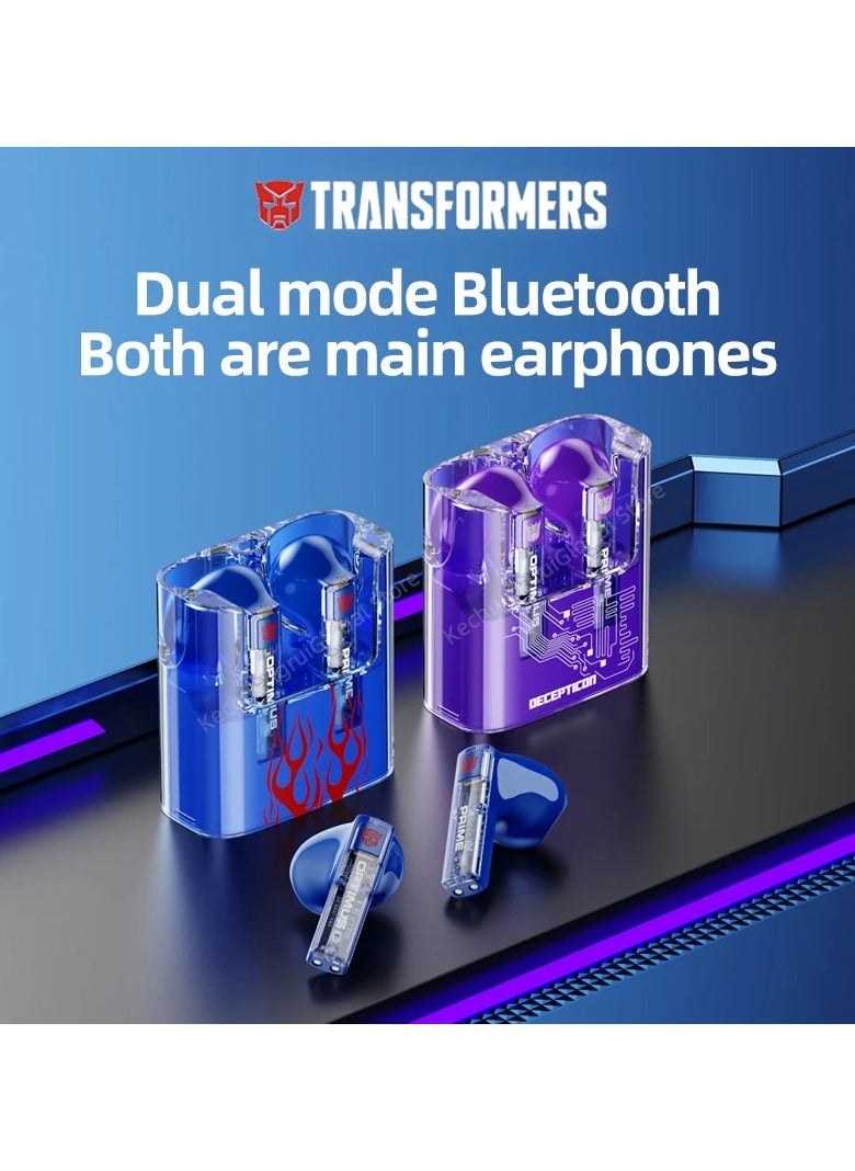 TRANSFORMERS - Transformers TF-T08 TWS Wireless Headphones Bluetooth 5.3 Megatron Purple Game Sports - Image 1