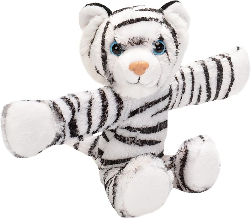 19560 Huggers Soft Toy Slap Bracelet, Gifts for Kids, White Tiger Plush Toy 20 cm