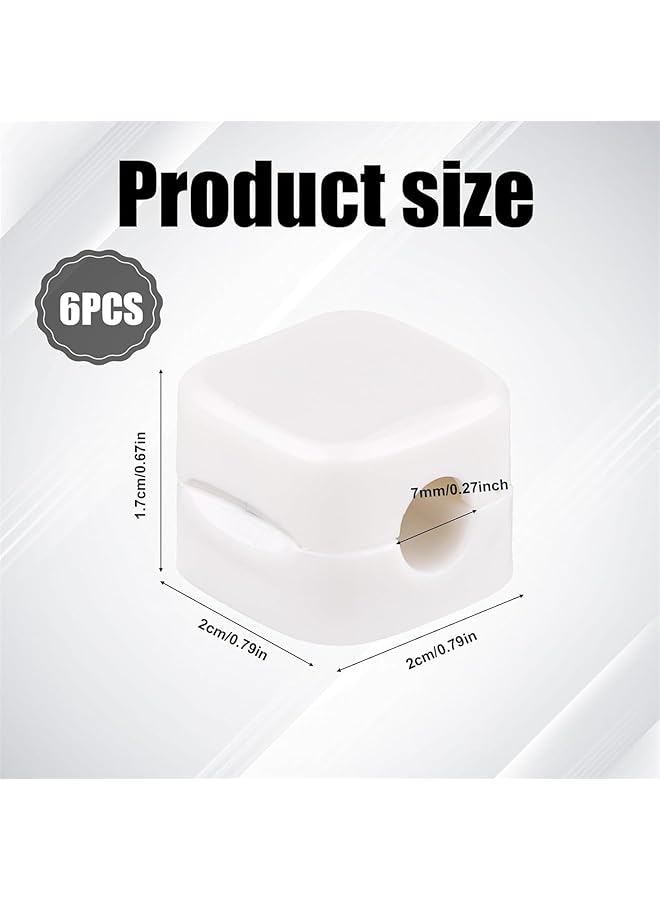 erorex Magnetic Cord Organizer Holder 6 Pack Desk Cable Clips Management Hide Phone Charging Cable Keeper Strong Adhesive Wire Charger Holder For Home Office Desk Phone Car Wall Desktop Nightstand White - Image 2