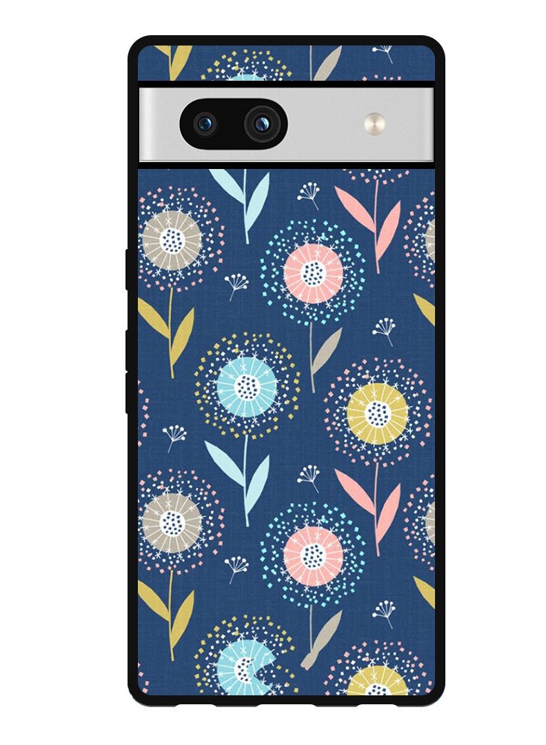 Theodor Protective Case Anti Scratch Shock Proof Bumper Cover For Google Pixel 7a Round FLowers - Image 1