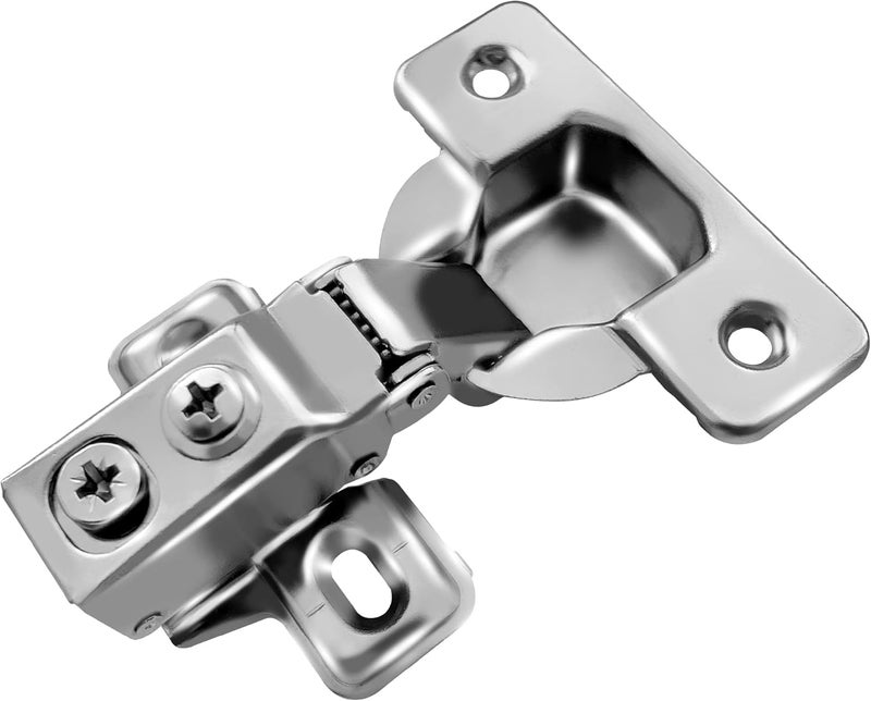 BERTA Berta 2 Pack, 3/8" Overlay Hinges, 45mm Stainless Steel Quiet 3D Soft Close Concealed for Face Frame Door ＆ Frameless Door, 105° Open Angle Kitchen Replacement, Self Closing Hidden, Satin Nickel  - Image 1