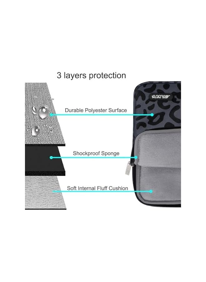 موسيسو حقيبة لاب توب متوافقة مع ماك بوك اير/برو، 13-13.3 بوصة نوت بوك، متوافقة مع ماك بوك برو 14 بوصة 2023-2021 A2779 M2 A2442 M1، حقيبة رأسية من البوليستر المحبب مع جيب، أسود - Image 3