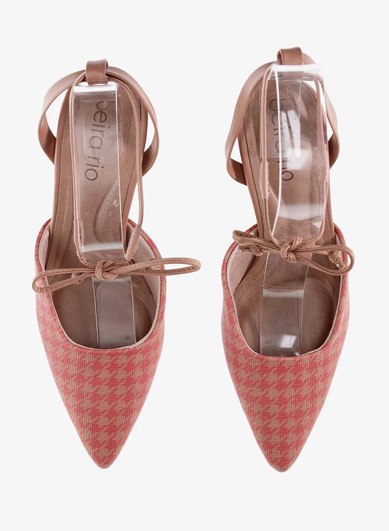 Beira Rio Nude Mid Heels Sandals for Women – Sling Back Heel Sandals for Girls with Ankle Strap for Women | Best Price UAE