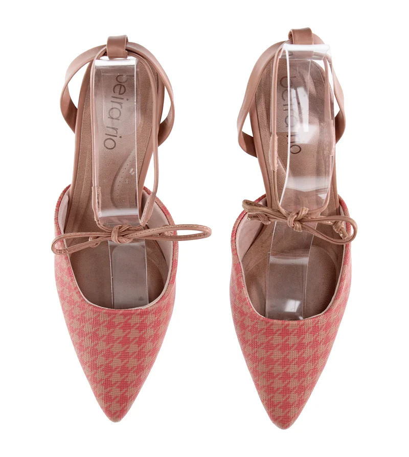 Beira Rio Nude Mid Heels Sandals for Women – Sling Back Heel Sandals for Girls with Ankle Strap for Women | Best Price UAE