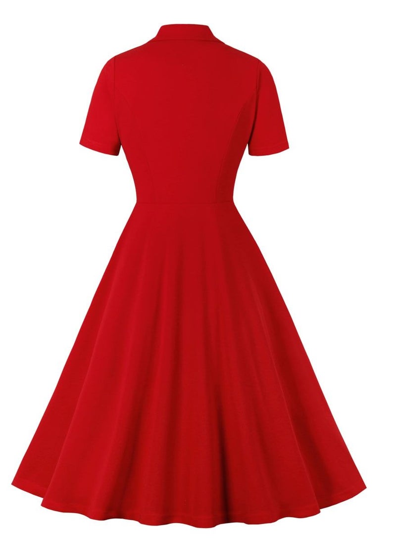 Loquat - tailored collar high waist temperament dress - Image 1