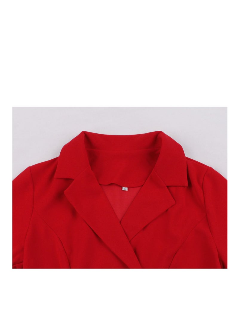 Loquat - tailored collar high waist temperament dress - Image 1