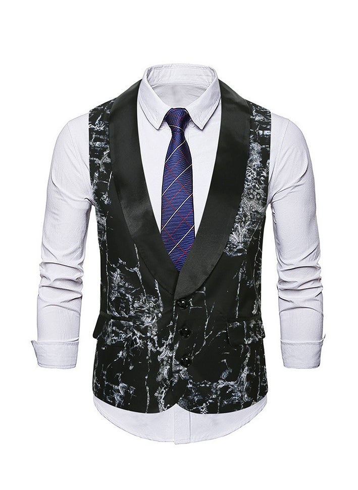 KUYING New Double Breasted Gun Collar Suit Vest  - Image 1