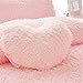MOOWOO Fluffy Heart Throw Pillow with Pillow Cover and Insert, Shaggy Faux Fur, Decorative Design for Indoor and - Image 2
