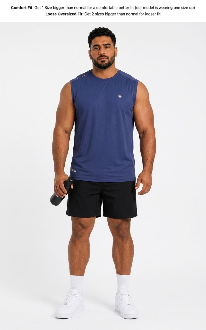 Moveletix Men's Plus Size Training Tank Top Blue - Image 3