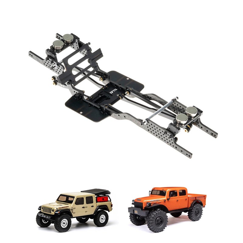 RampCrab Carbon Fiber Chassis Kit for SCX24 7 Angled Skid LCG Chassis Kit for SCX24 Gladiator Dodge Power Wagon - Image 3