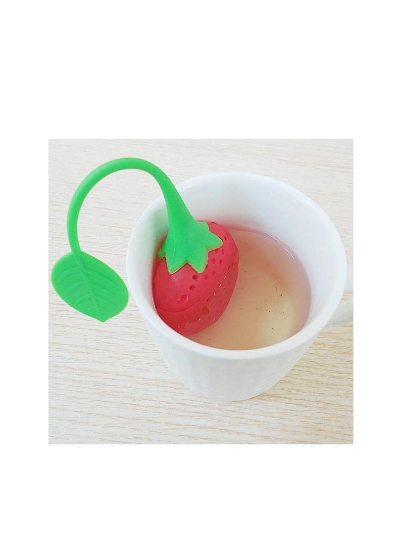 Generic - Cute Tea Infuser, Tea Strainer Filter Herb Spice Silicone Strawberry Loose Leaf Herb Spice Infuser 3pcs - Image 1