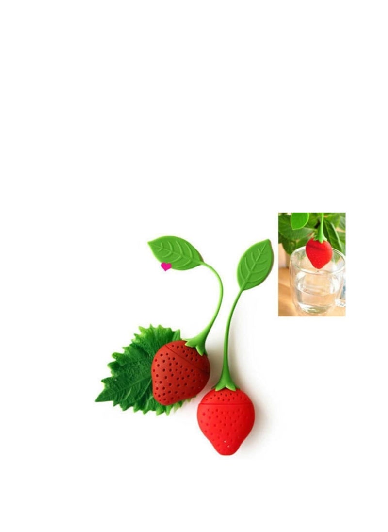 Generic - Cute Tea Infuser, Tea Strainer Filter Herb Spice Silicone Strawberry Loose Leaf Herb Spice Infuser 3pcs - Image 1