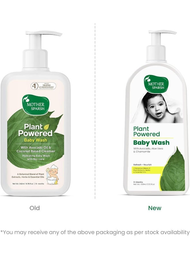 موذر سبارش غسول الأطفال الذي يعمل بالطاقة النباتية من ماذر سبارش | غسول الجسم الطبيعي المتطور للأطفال بزيت الأفوكادو والصبار والبابونج - 400 مل - Image 2