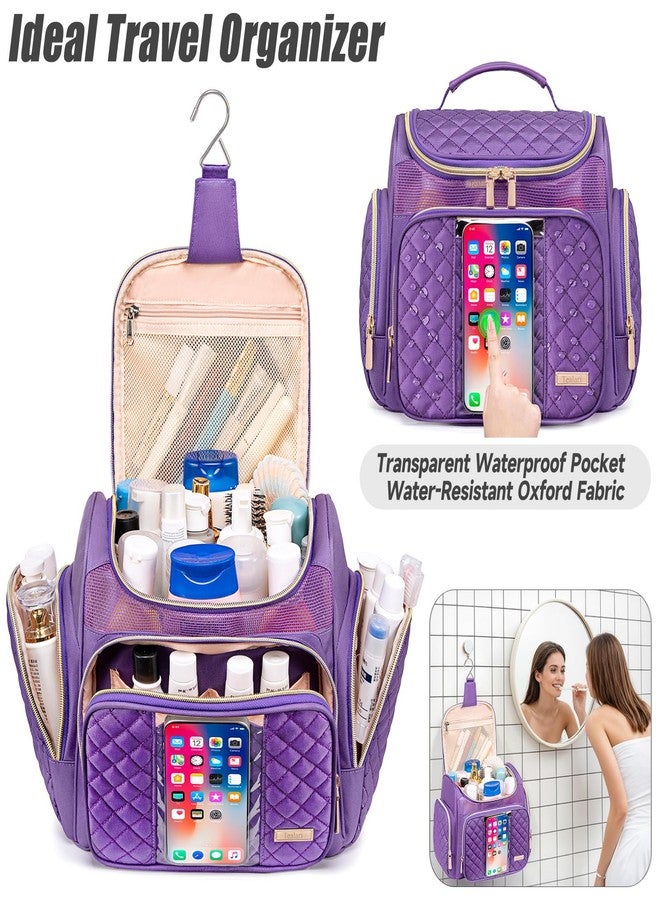 Tealari Large Toiletry Bag for Women Men,Bathroom Bag,Water Resistant Shower Bag,Makeup Bag,Portable Shower Caddy for College Dorm,Hanging Travel Toiletry Bag with Transparent Waterproof Phone Pocket - Image 2