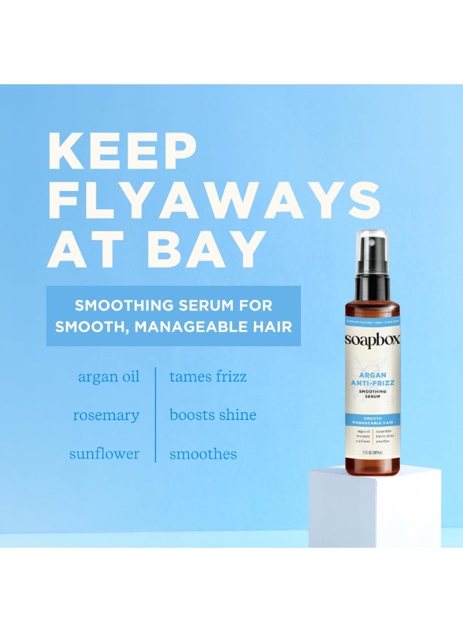 Soapbox Argan Anti-Frizz Smoothing Serum 147ml | Nourishing Hair Serum with Argan Oil | Vegan, Sulfate-Free & Color Safe - Image 5