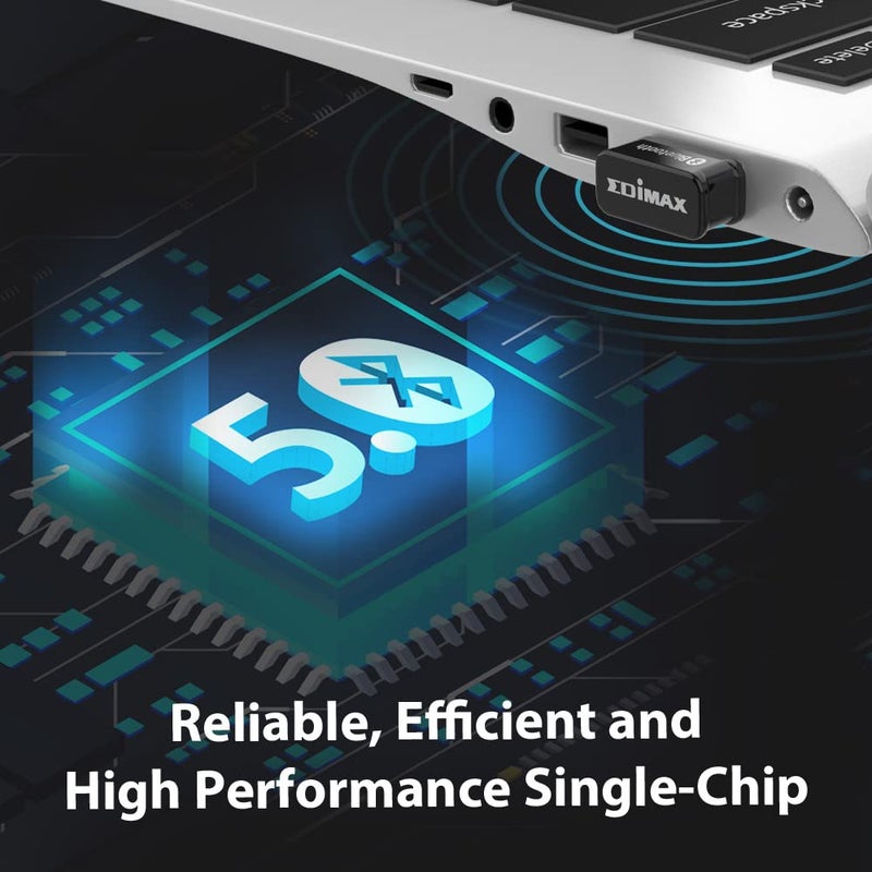 Edimax Bluetooth Adapter for PC, BT 5.0 EDR Nano USB Dongle, Fast Transfer, Bluetooth Headphones Headset Speakers Keyboard Mouse, Win 10/11 Plug-n-Play, Linux/Mint 21 Plug-n-Play, BT-8500 - Image 3