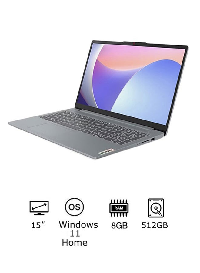 Lenovo IdeaPad Slim 3 15IAH8 (2022) Laptop – 12th Gen Intel Core i5-12450H 15.6inch FHD 512GB SSD 8GB RAM Shared Intel UHD Graphics Windows 11 Home English/Arabic Arctic Grey - Image 1