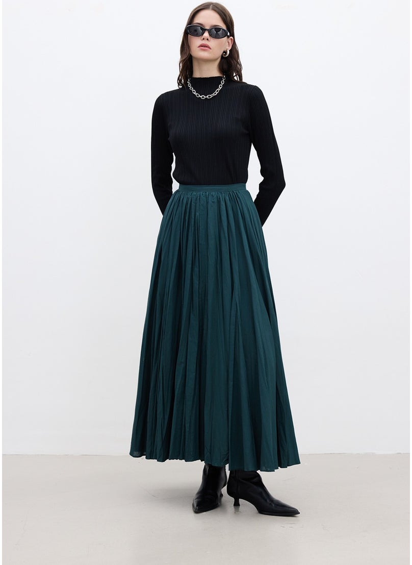 Manuka - Pleated Maxi Skirt Green - Image 1