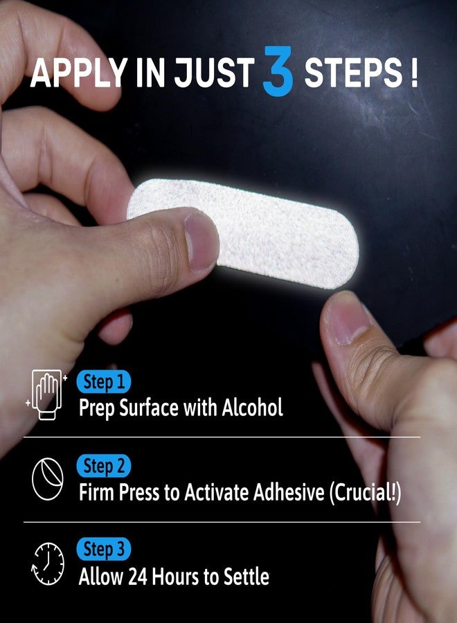 اليس ملصقات عاكسة سوداء من ELOS - شريط للخوذة، شريط للدراجات النارية، ملصقات عالية الوضوح للخوذات - لون أسود غير ظاهر حتى يسقط عليه الضوء (نمط مزدوج) - Image 5