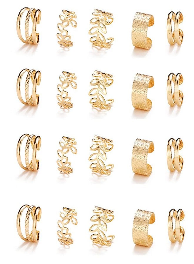 RUSTAMM 20 PCS Gold Hair Jewelry for Braids with Crystal Rhinestone Dreadlock Braid Clips Non-Piercing Ear Cuffs Clip Jewelry for Women Men Hair Accessories Braids - Image 1