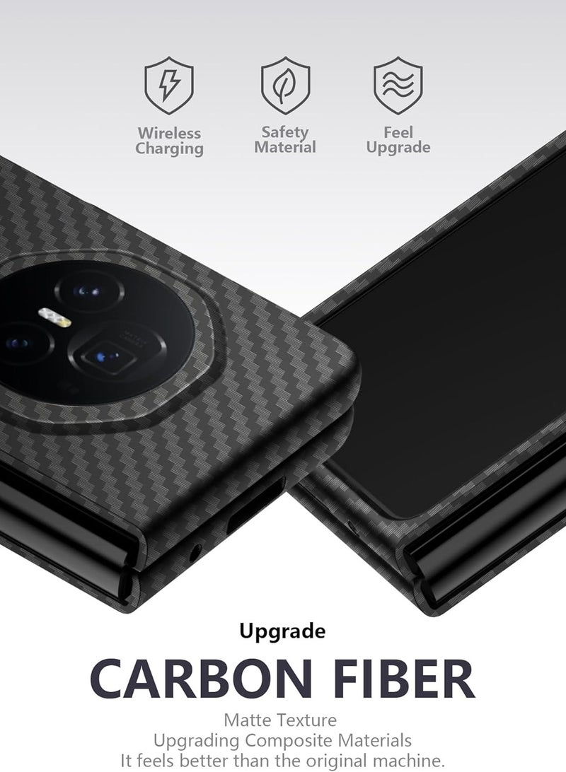 Ultra Thin Case for Honor Magic V3: Shockproof Lightweight Protection Slim Bumper Phone Case Carbon Fiber Texture Cover for Honor Magic V3 2024 (Black) - Image 4