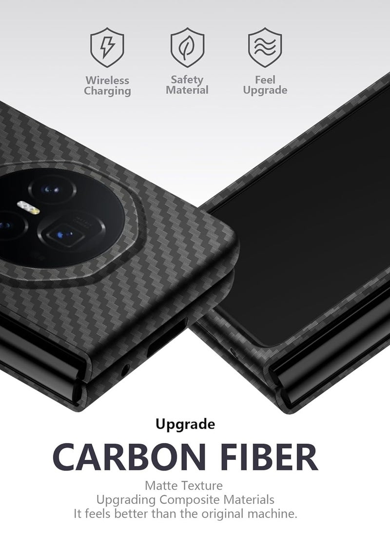 Ultra Thin Case for Honor Magic V3: Shockproof Lightweight Protection Slim Bumper Phone Case Carbon Fiber Texture Cover for Honor Magic V3 2024 (Black) - Image 2