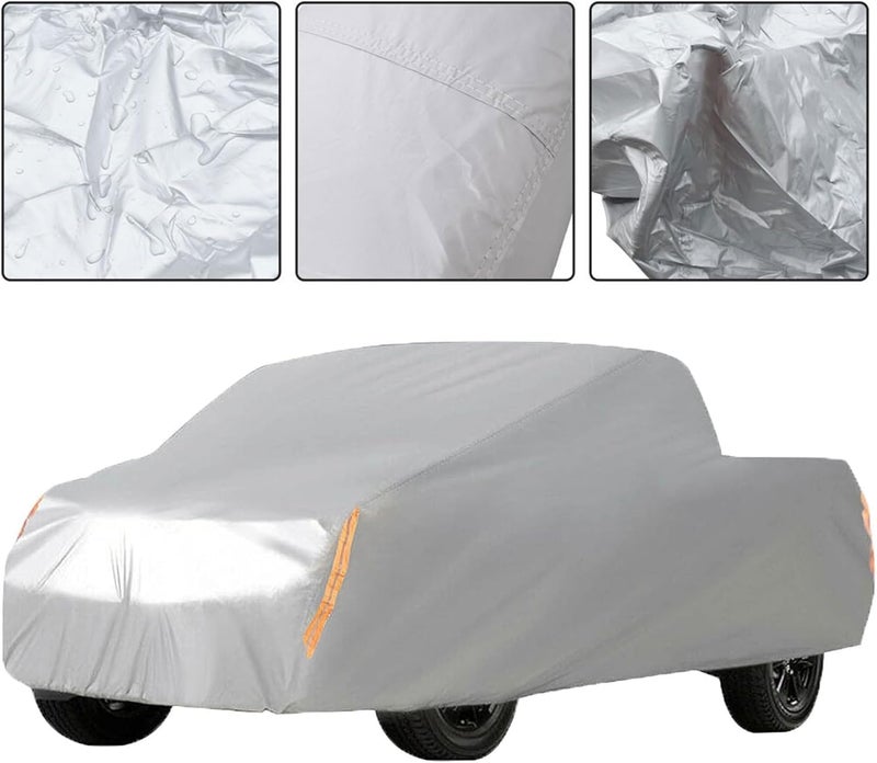 SEBLAFF Full Coverage Car Cover for Pickup Trucks - All Weather Protection, Silver, Universal Fit - Image 2