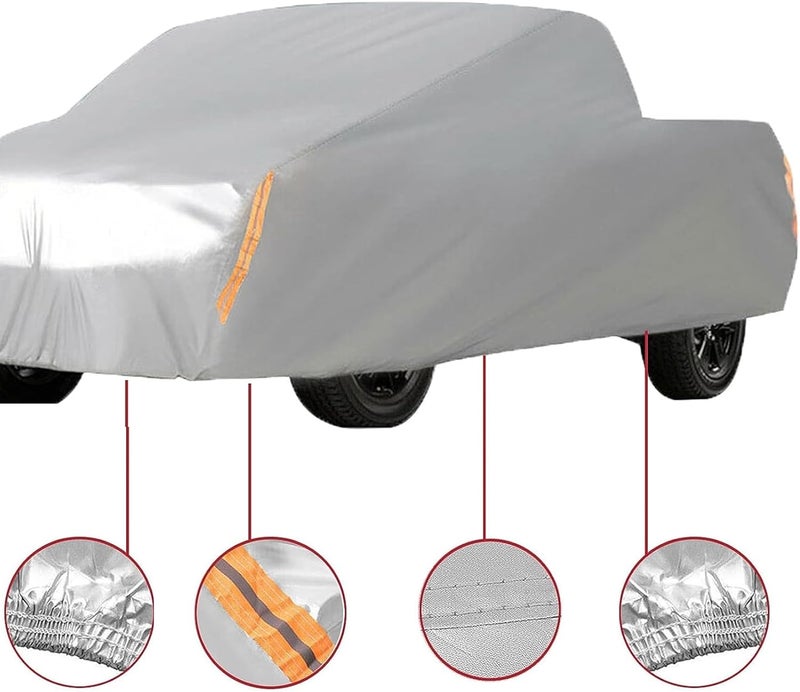 SEBLAFF Full Coverage Car Cover for Pickup Trucks - All Weather Protection, Silver, Universal Fit - Image 3