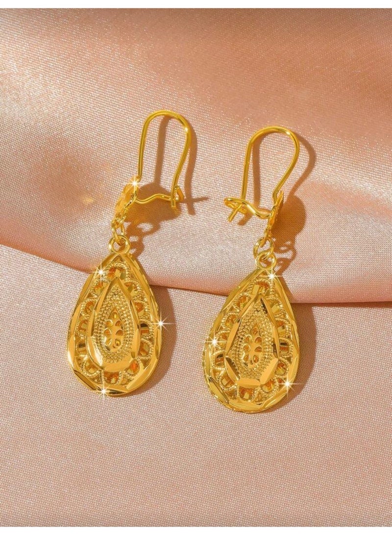 GOLDMAX Elegant 21k Gold Plated Earrings For Women - Image 3