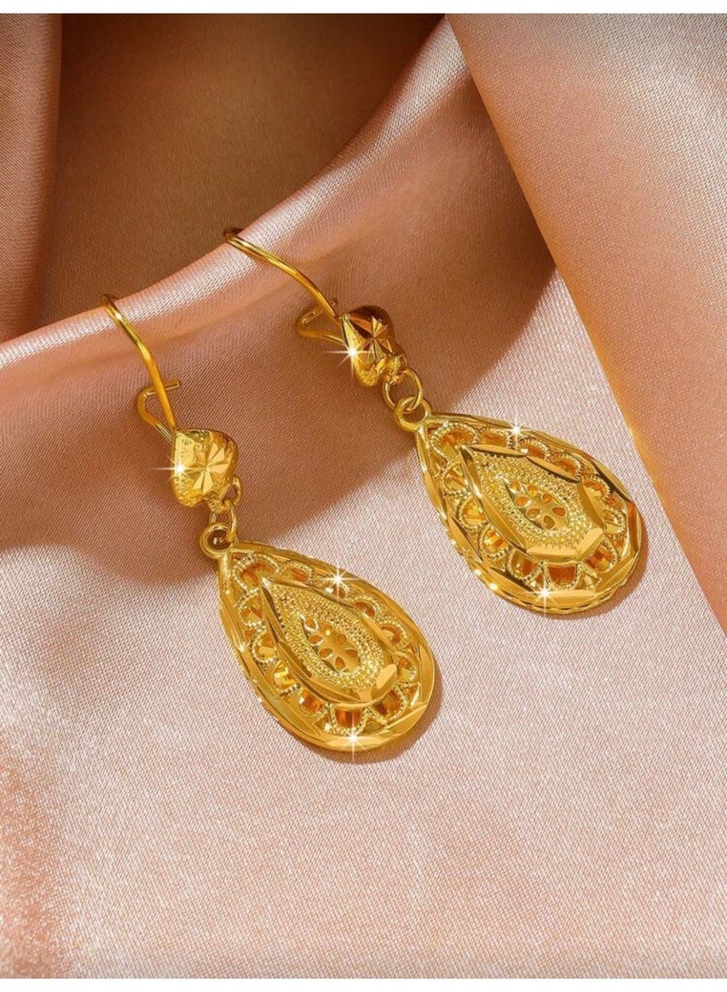 GOLDMAX Elegant 21k Gold Plated Earrings For Women - Image 2