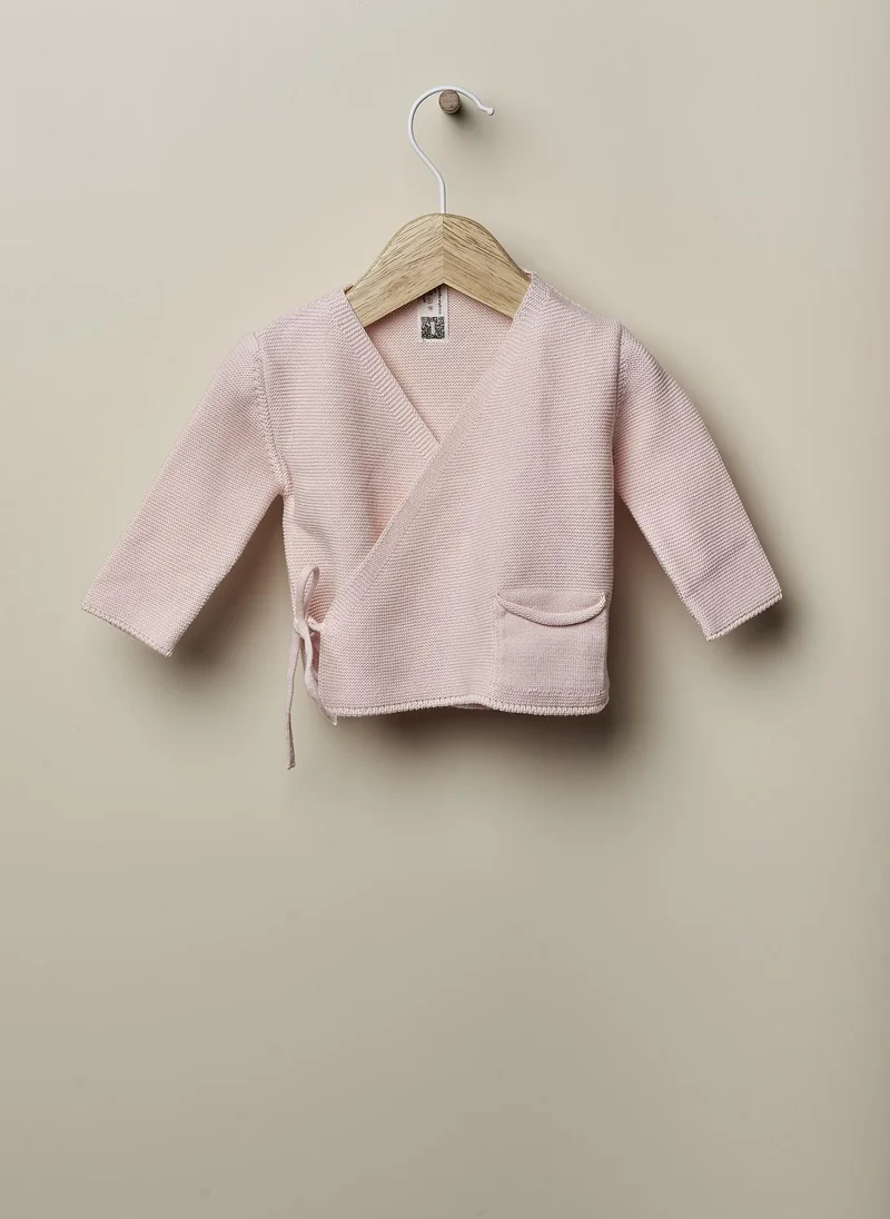 Wedoble Organic Cotton Fine Knit Wrap-Up Cardigan - Soft Pink, Wedoble