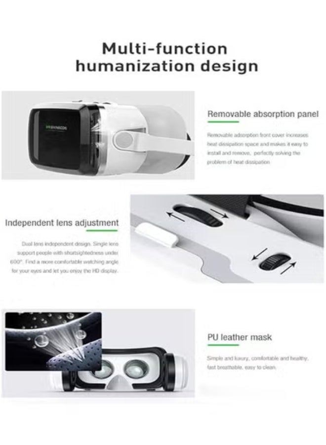 نظارات VR 3D بفيديو 360 درجة بصوت بلوتوث، إطار قابل للتعديل، شاشة 7.2 بوصة، متوافقة مع أجهزة متعددة، بما في ذلك أجهزة التحكم في الألعاب - Image 4